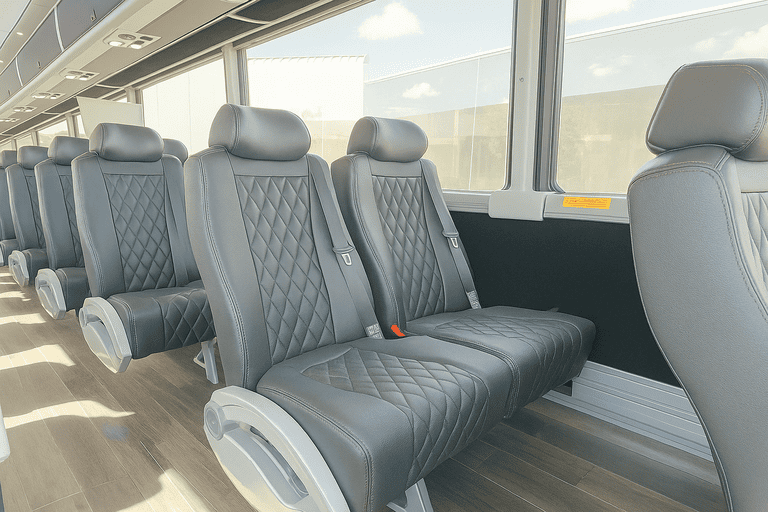 interior of Coach Bus Durham charter bus