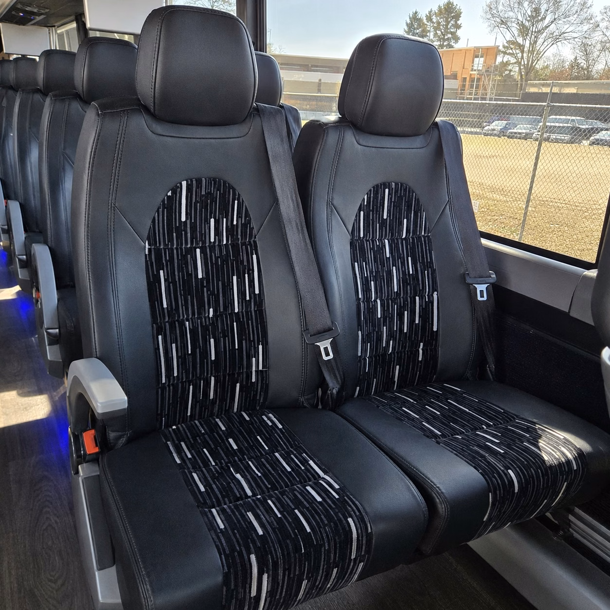 56 passenger charter bus inside