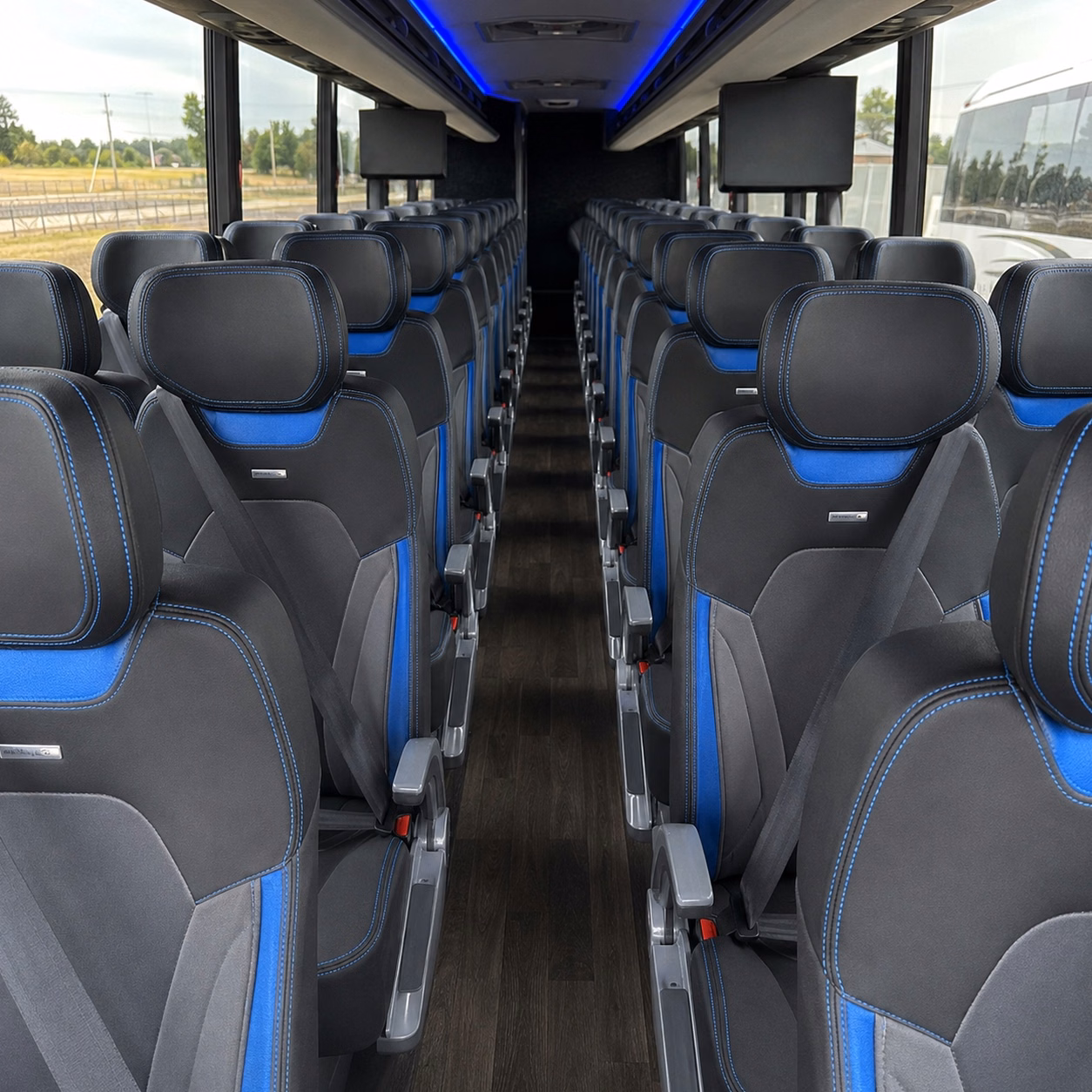durham charter bus rental interior